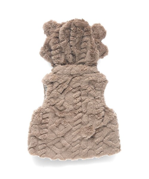 BRANSHES(ブランシェス)の「【ベビー】ケーブル柄クマ耳ベスト(ベスト・キッズ・アイボリー/ブラウン・FREE)」の5枚目の写真