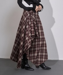 ENVYM | アシメチェック ドレープスカート(スカート)