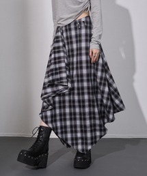 ENVYM | アシメチェック ドレープスカート(スカート)