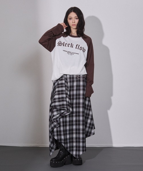 ENVYM（アンビー）の「アシメチェック ドレープスカート（スカート・レディース・ブラウン/ブラック・FREE）」の18枚目の写真