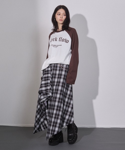 ENVYM（アンビー）の「アシメチェック ドレープスカート（スカート・レディース・ブラウン/ブラック・FREE）」の19枚目の写真