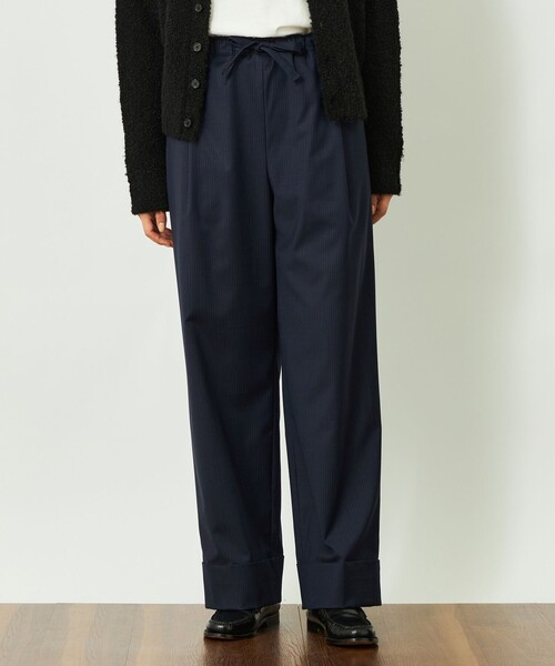 MACKINTOSH PHILOSOPHY（ﾏｯｷﾝﾄｯｼｭ ﾌｨﾛｿﾌｨｰ）の「GREY LABEL ウールストライプイージーパンツ（その他パンツ・レディース・チャコールグレー/ネイビー・2/6）」の2枚目の写真