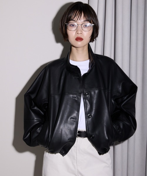 leimn(レイムン)の「2WAYフェイクレザージャケット(ブルゾン・レディース・ブラック・M)」の3枚目の写真