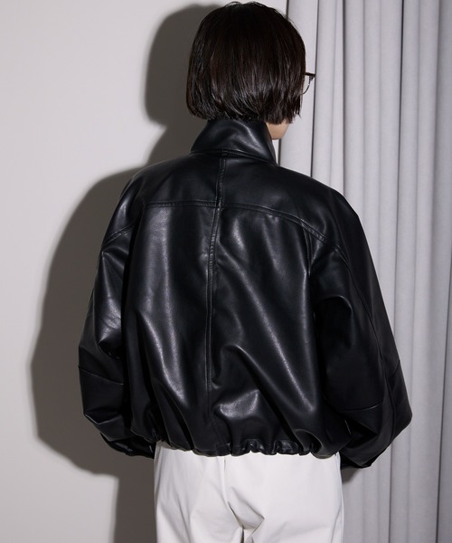 leimn(レイムン)の「2WAYフェイクレザージャケット(ブルゾン・レディース・ブラック・M)」の8枚目の写真