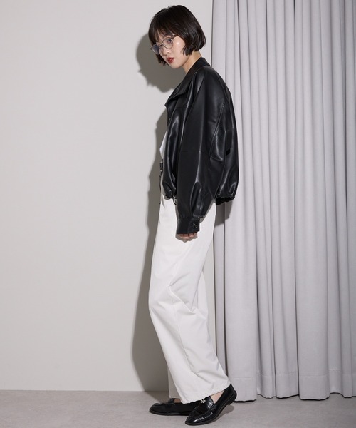 leimn(レイムン)の「2WAYフェイクレザージャケット(ブルゾン・レディース・ブラック・M)」の18枚目の写真
