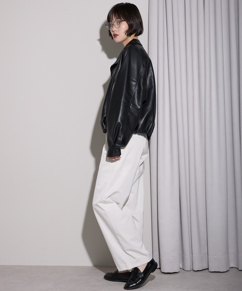leimn(レイムン)の「2WAYフェイクレザージャケット(ブルゾン・レディース・ブラック・M)」の20枚目の写真
