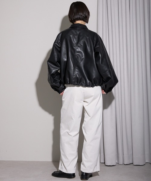 leimn(レイムン)の「2WAYフェイクレザージャケット(ブルゾン・レディース・ブラック・M)」の22枚目の写真