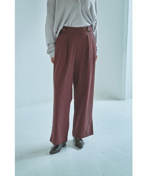 marjour（マージュール）の「STRETCH LINEN LIKE WIDE PANTS（その他パンツ・レディース・ブラウン・M）」の19枚目の写真