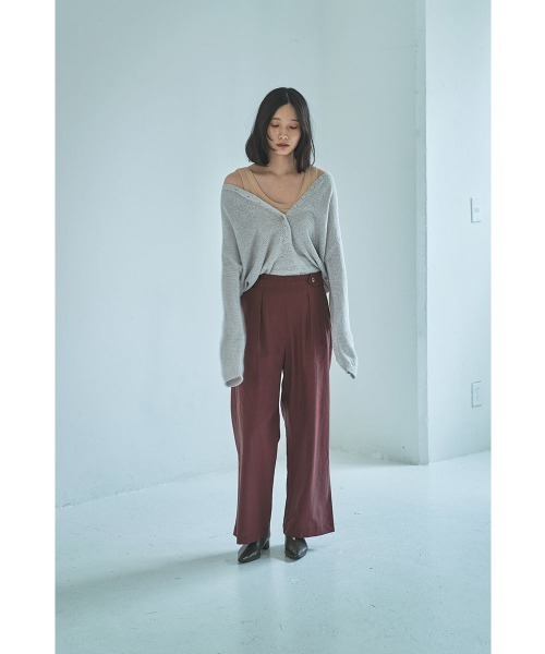 marjour（マージュール）の「STRETCH LINEN LIKE WIDE PANTS（その他パンツ・レディース・ブラウン・M）」の18枚目の写真