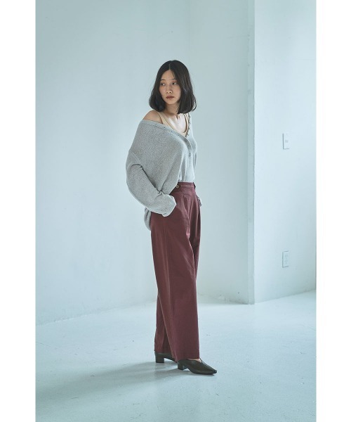marjour（マージュール）の「STRETCH LINEN LIKE WIDE PANTS（その他パンツ・レディース・ブラウン・M）」の16枚目の写真