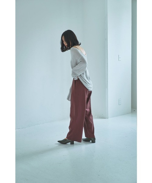 marjour（マージュール）の「STRETCH LINEN LIKE WIDE PANTS（その他パンツ・レディース・ブラウン・M）」の15枚目の写真