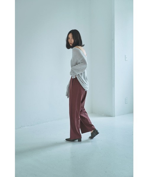 marjour（マージュール）の「STRETCH LINEN LIKE WIDE PANTS（その他パンツ・レディース・ブラウン・M）」の14枚目の写真