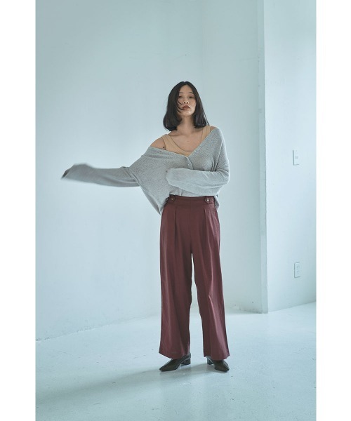 marjour（マージュール）の「STRETCH LINEN LIKE WIDE PANTS（その他パンツ・レディース・ブラウン・M）」の13枚目の写真