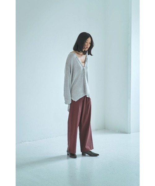 marjour（マージュール）の「STRETCH LINEN LIKE WIDE PANTS（その他パンツ・レディース・ブラウン・M）」の11枚目の写真