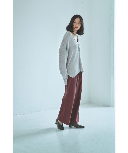 marjour（マージュール）の「STRETCH LINEN LIKE WIDE PANTS（その他パンツ・レディース・ブラウン・M）」の10枚目の写真