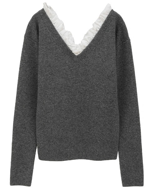 トップス CLANE FRILL V NECK KNIT TOPS FRILL V NECK KNIT TOPS｜TOPS(トップス)｜CLANE OFFICIAL