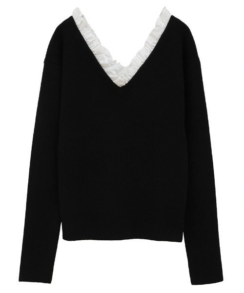 トップス CLANE FRILL V NECK KNIT TOPS CLANE/クラネ/FRILL V NECK KNIT TOPS（ニット/セーター