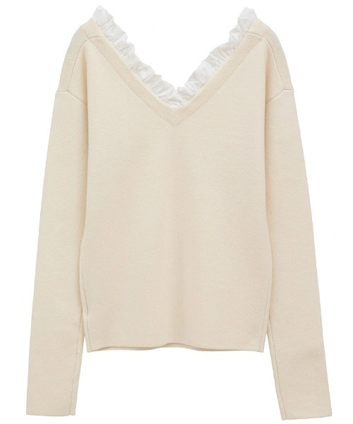 CLANE 新品　ニット CLANE(クラネ) ZIP RIB KNIT TOPS ジップリブニットトップス