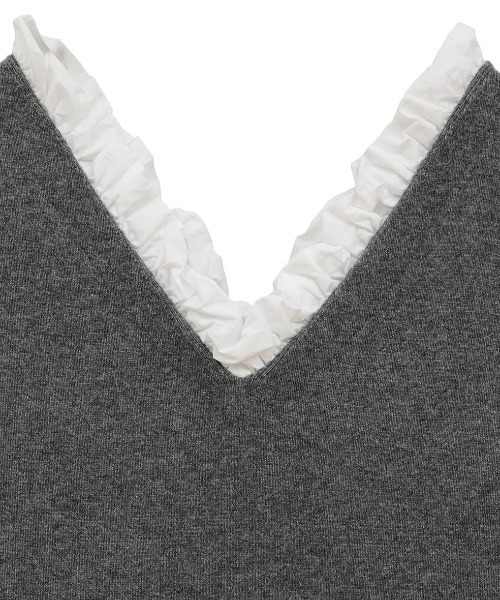 CLANE/クラネ/FRILL V NECK KNIT TOPS（ニット/セーター