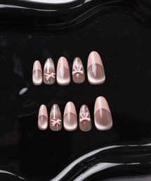 Vini（ヴィニ）の「ハイクオリティー  ネイルチップ パーツあり　/水光ネイル/マグネットネイル/ジェルネイル（ネイルシール/ネイルチップ）」