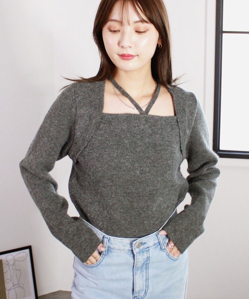 フォクシー スクエアネックセーター 37943 Knit Top 