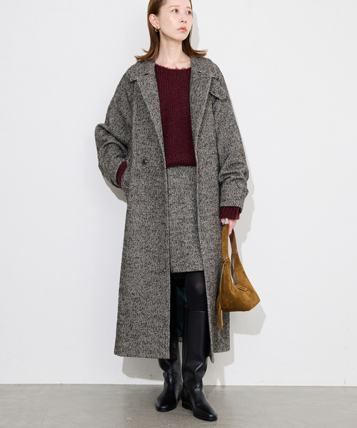 SLOBE IENA(スローブイエナ)の「ツイードステンカラーコート(ステンカラーコート・レディース・ブラウン・FREE)」の20枚目の写真