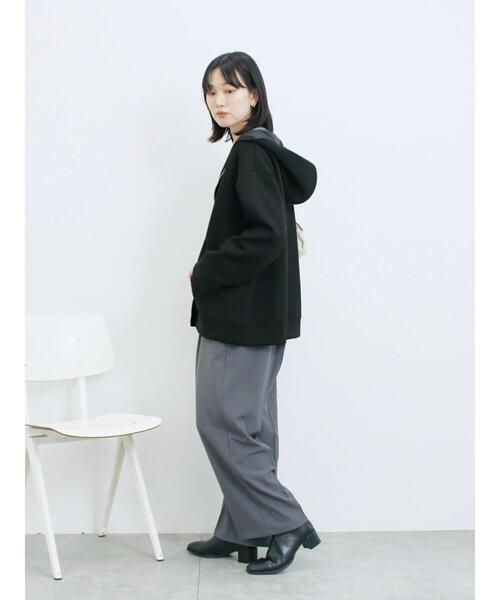 Samansa Mos2 blue（サマンサモスモスブルー）の「ダンボールフードジャケット（ノーカラージャケット・レディース・ブラック/ボルドー/キナリ・F）」の10枚目の写真