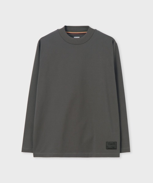 Cropped logo' モックネック長袖Tシャツ / 253563 MOC（Tシャツ