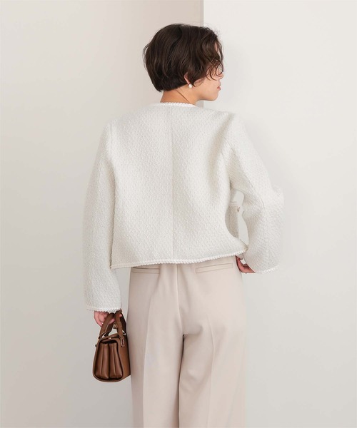 titivate（ティティベイト）の「ブレードツイードジャケット（ノーカラージャケット・レディース・オフホワイト/ブラック系その他/ブラック/ネイビー・L/M/S）」の5枚目の写真