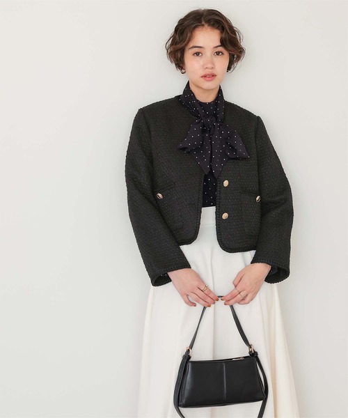 titivate（ティティベイト）の「ブレードツイードジャケット（ノーカラージャケット・レディース・オフホワイト/ブラック系その他/ブラック/ネイビー・L/M/S）」の11枚目の写真