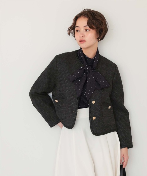 titivate（ティティベイト）の「ブレードツイードジャケット（ノーカラージャケット・レディース・オフホワイト/ブラック系その他/ブラック/ネイビー・L/M/S）」の14枚目の写真