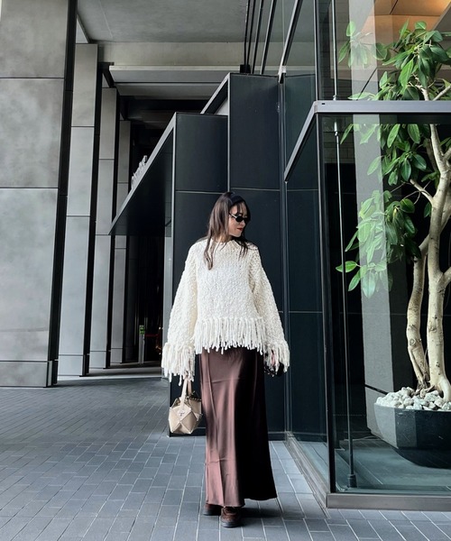 Scrap Book（スクラップブック）の「【IRONING】fringe po（ニット/セーター・レディース・ホワイト・FREE）」の7枚目の写真