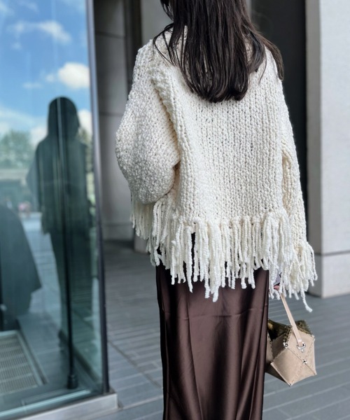 Scrap Book（スクラップブック）の「【IRONING】fringe po（ニット/セーター・レディース・ホワイト・FREE）」の6枚目の写真