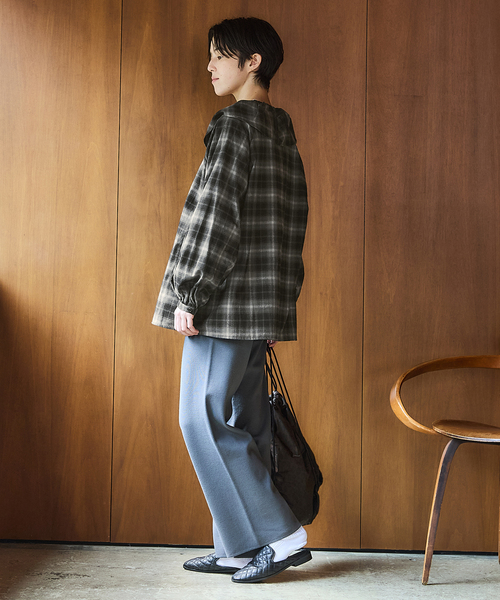 追加2》BLACK フリルチェックブラウス（シャツ/ブラウス）｜IENA