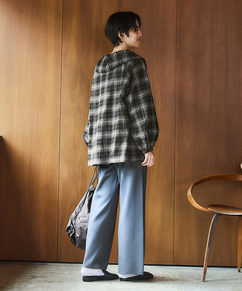 追加2》BLACK フリルチェックブラウス（シャツ/ブラウス）｜IENA