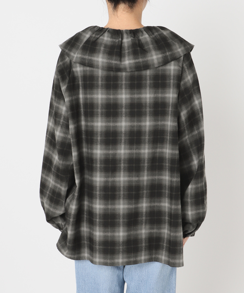 追加2》BLACK フリルチェックブラウス（シャツ/ブラウス）｜IENA