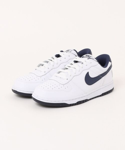 NIKE(ナイキ)の「NIKE ナイキ BIG NIKE LOW メンズスニーカー(ナイキビッグナイキロー)(スニーカー・メンズ・ホワイト×ネイビー・26.0cm/26.5cm/27.0cm/27.5cm/28.0cm/29.0cm/30.0cm/31cm/25.5cm/28.5cm)」の1枚目の写真
