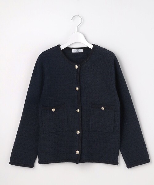 J.PRESS（ジェイプレス）の「NEW TWEED ニット ジャケット（ノーカラージャケット・レディース・ベージュ系5/ネイビー系/ライトグレー系5・T15/T13）」の10枚目の写真