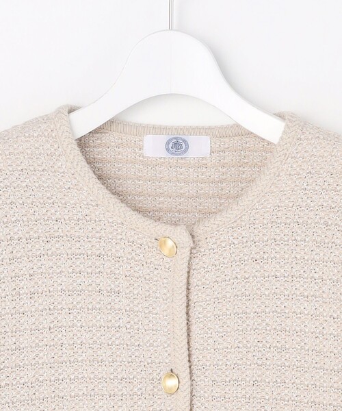 J.PRESS（ジェイプレス）の「NEW TWEED ニット ジャケット（ノーカラージャケット・レディース・ベージュ系5/ネイビー系/ライトグレー系5・T15/T13）」の14枚目の写真
