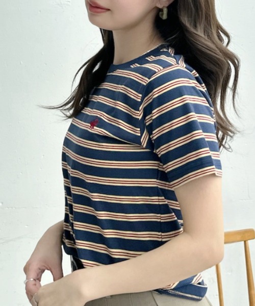 Ada.(エイダ)の「【BEVERLY HILLS POLO CLUB】ロゴ刺繍 ラウンドネック 半袖Tシャツ(Tシャツ/カットソー・レディース・ネイビー/チャコール/アイボリー・FREE)」の16枚目の写真