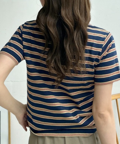 Ada.(エイダ)の「【BEVERLY HILLS POLO CLUB】ロゴ刺繍 ラウンドネック 半袖Tシャツ(Tシャツ/カットソー・レディース・ネイビー/チャコール/アイボリー・FREE)」の17枚目の写真