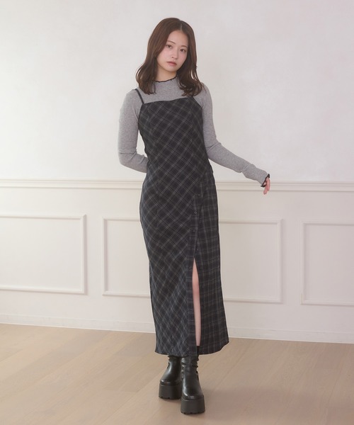 セール】front button slit camisole dress / フロントボタンスリット