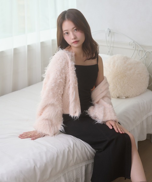 Ambre Neige(アンブルネージュ)の「front button slit camisole dress / フロントボタンスリットキャミワンピース(ワンピース・レディース・ブラック/ブラウン系その他/ネイビー・FREE)」の8枚目の写真