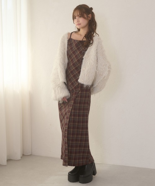 Ambre Neige(アンブルネージュ)の「front button slit camisole dress / フロントボタンスリットキャミワンピース(ワンピース・レディース・ブラック/ブラウン系その他/ネイビー・FREE)」の12枚目の写真
