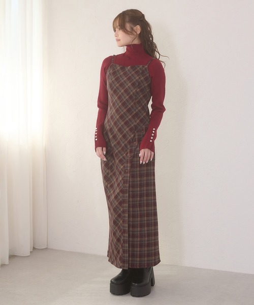 Ambre Neige(アンブルネージュ)の「front button slit camisole dress / フロントボタンスリットキャミワンピース(ワンピース・レディース・ブラック/ブラウン系その他/ネイビー・FREE)」の16枚目の写真