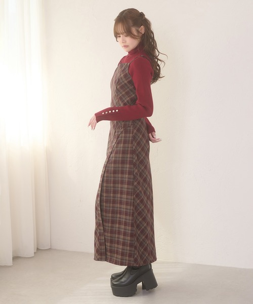 Ambre Neige(アンブルネージュ)の「front button slit camisole dress / フロントボタンスリットキャミワンピース(ワンピース・レディース・ブラック/ブラウン系その他/ネイビー・FREE)」の17枚目の写真