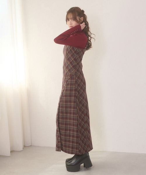 Ambre Neige(アンブルネージュ)の「front button slit camisole dress / フロントボタンスリットキャミワンピース(ワンピース・レディース・ブラック/ブラウン系その他/ネイビー・FREE)」の18枚目の写真