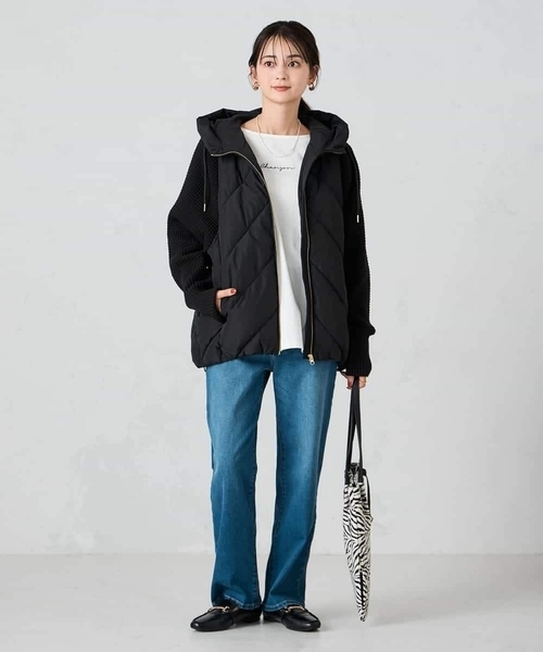 a.v.v（アーヴェヴェ）の「キルトニットドッキングジャケット（その他アウター・レディース・ブラック/アイボリー・40/36/38/34/42）」の20枚目の写真