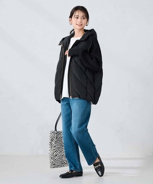 a.v.v（アーヴェヴェ）の「キルトニットドッキングジャケット（その他アウター・レディース・ブラック/アイボリー・40/36/38/34/42）」の21枚目の写真