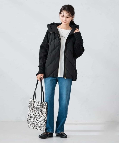 a.v.v（アーヴェヴェ）の「キルトニットドッキングジャケット（その他アウター・レディース・ブラック/アイボリー・40/36/38/34/42）」の22枚目の写真